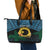 Personalised Sanma Day Leather Tote Bag Vanuatu Provinces Polynesian Pattern