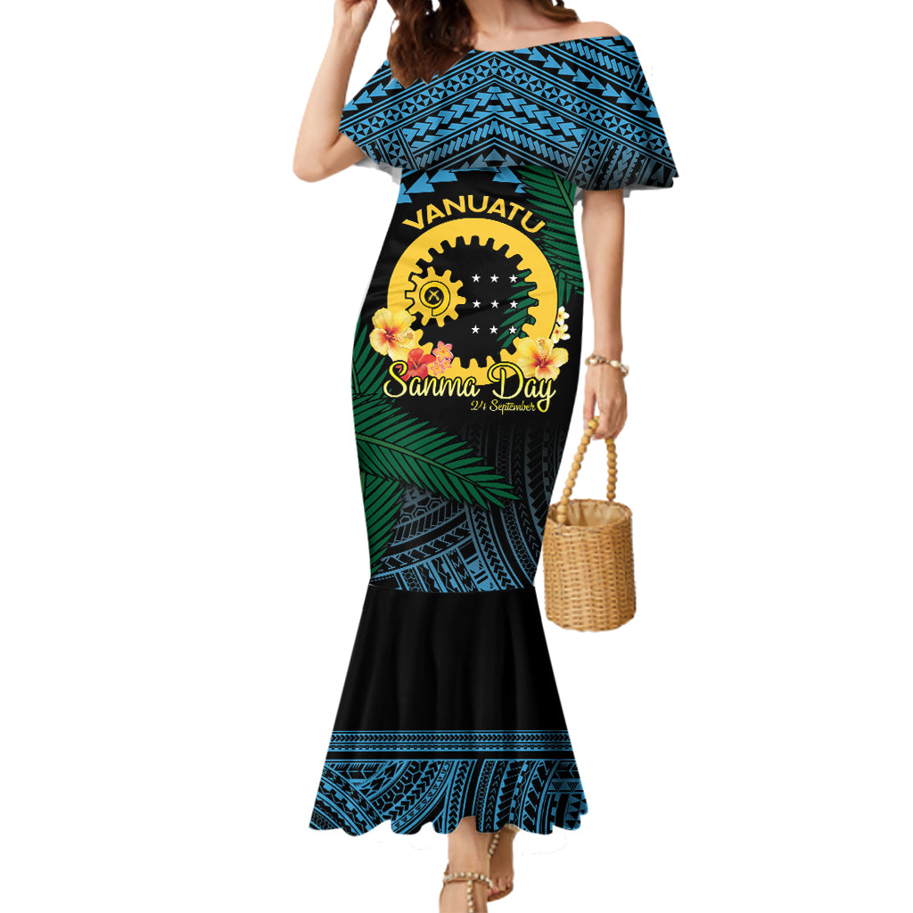 Personalised Sanma Day Mermaid Dress Vanuatu Provinces Polynesian Pattern