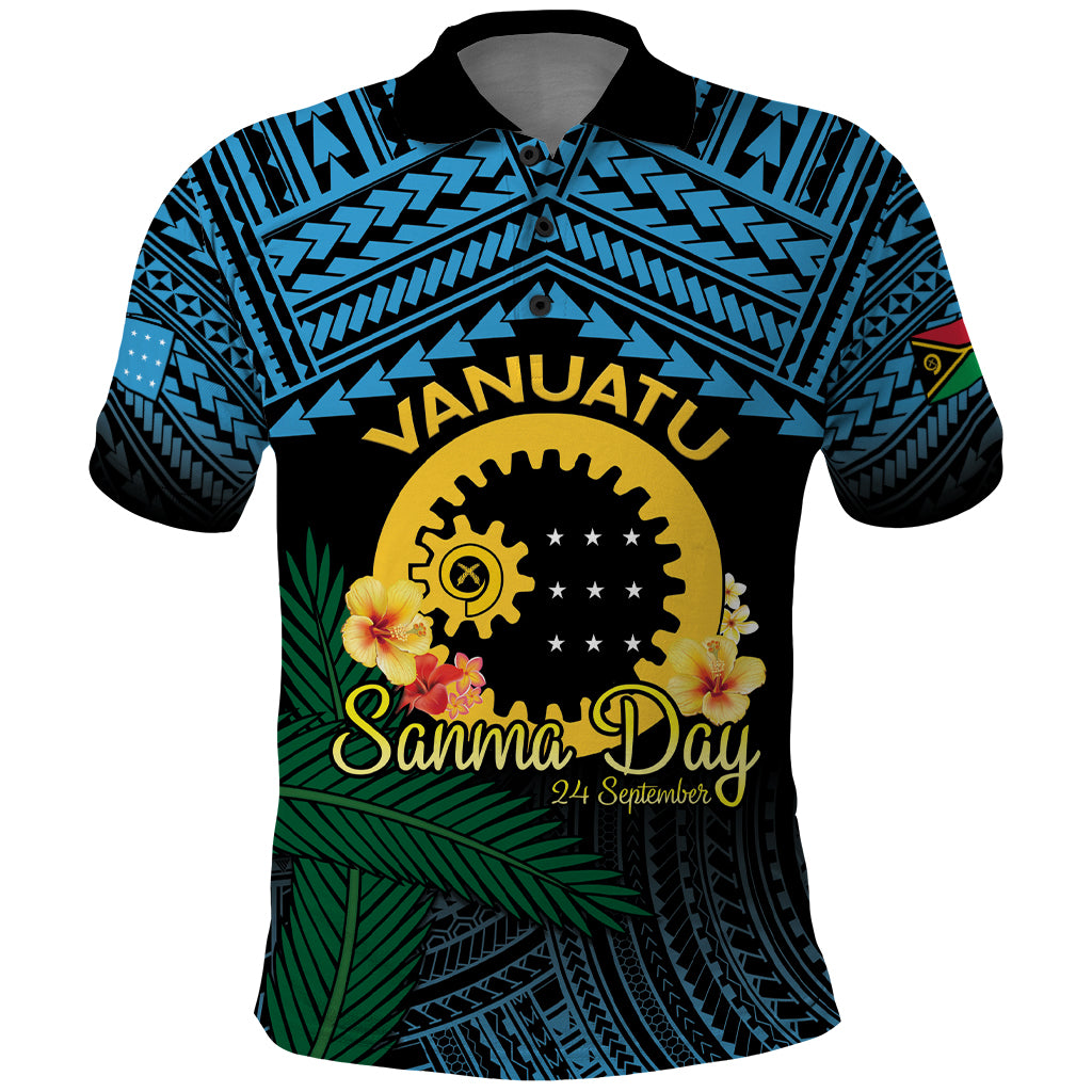 Personalised Sanma Day Polo Shirt Vanuatu Provinces Polynesian Pattern