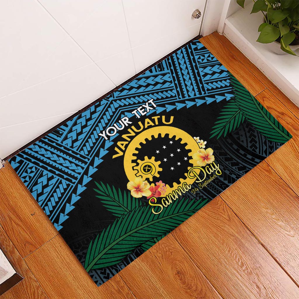 Personalised Sanma Day Rubber Doormat Vanuatu Provinces Polynesian Pattern