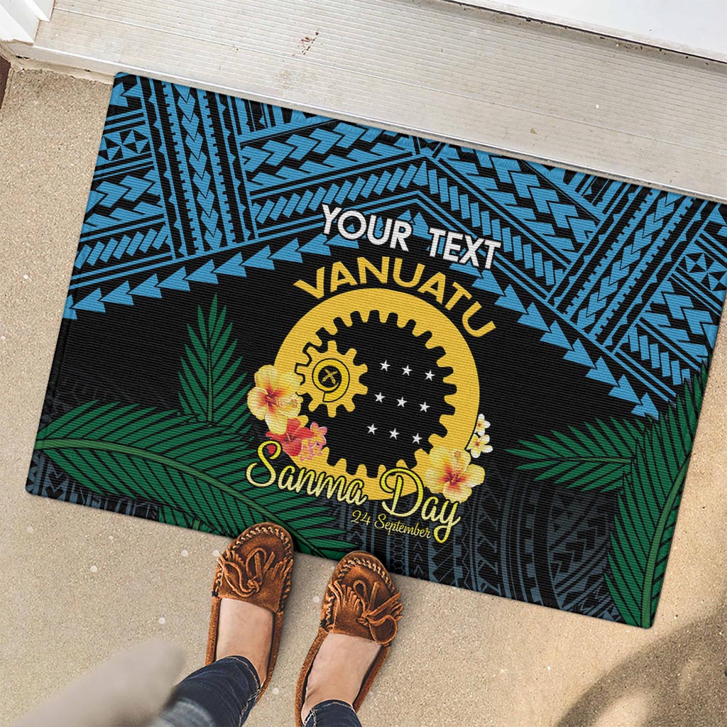 Personalised Sanma Day Rubber Doormat Vanuatu Provinces Polynesian Pattern LT14 - Polynesian Pride