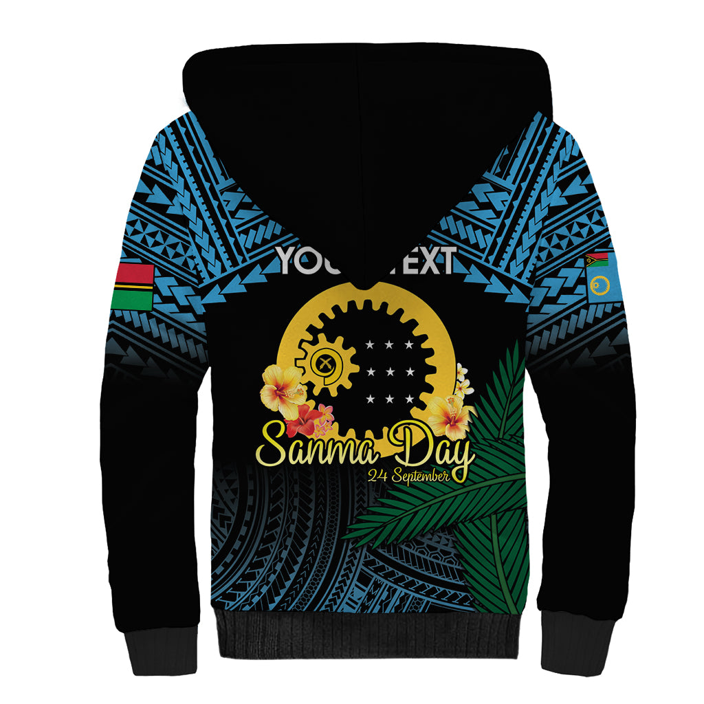 Personalised Sanma Day Sherpa Hoodie Vanuatu Provinces Polynesian Pattern LT14 - Polynesian Pride