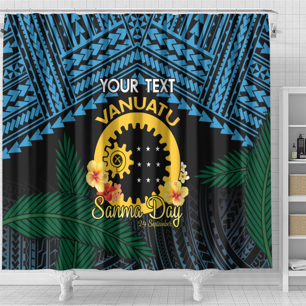 Personalised Sanma Day Shower Curtain Vanuatu Provinces Polynesian Pattern