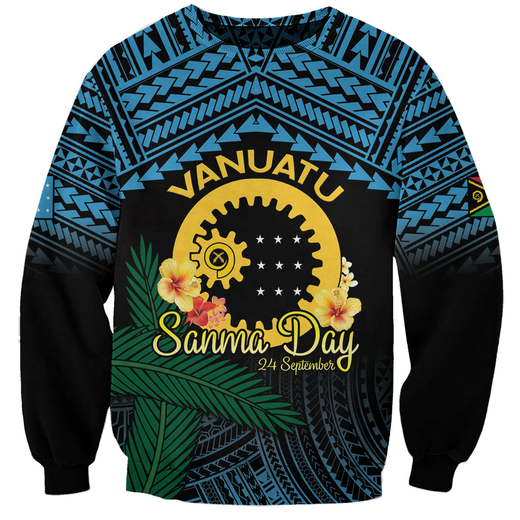 Personalised Sanma Day Sweatshirt Vanuatu Provinces Polynesian Pattern