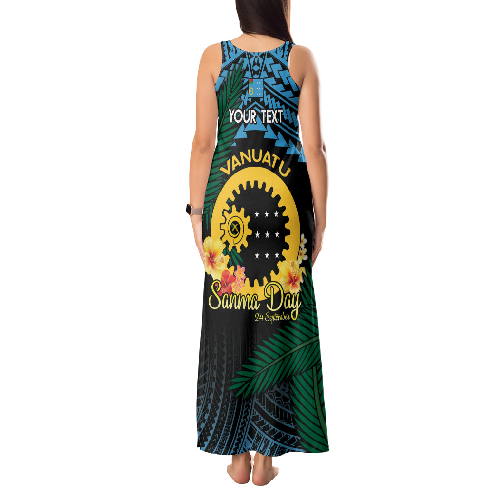 Personalised Sanma Day Tank Maxi Dress Vanuatu Provinces Polynesian Pattern LT14 - Polynesian Pride