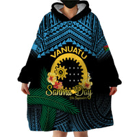 Personalised Sanma Day Wearable Blanket Hoodie Vanuatu Provinces Polynesian Pattern