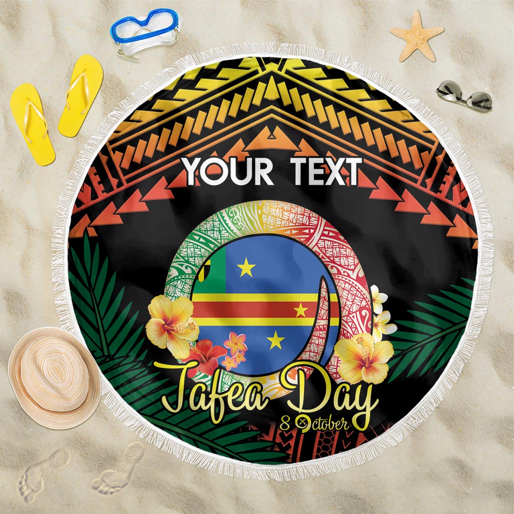 Personalised Tafea Day Beach Blanket Vanuatu Provinces Polynesian Pattern LT14 One Size 150cm Black - Polynesian Pride