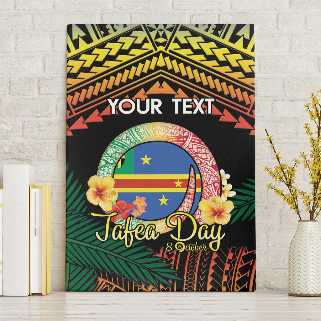 Personalised Tafea Day Canvas Wall Art Vanuatu Provinces Polynesian Pattern LT14 Without Frame Black - Polynesian Pride