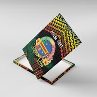 Personalised Tafea Day Canvas Wall Art Vanuatu Provinces Polynesian Pattern LT14 With Frame Black - Polynesian Pride
