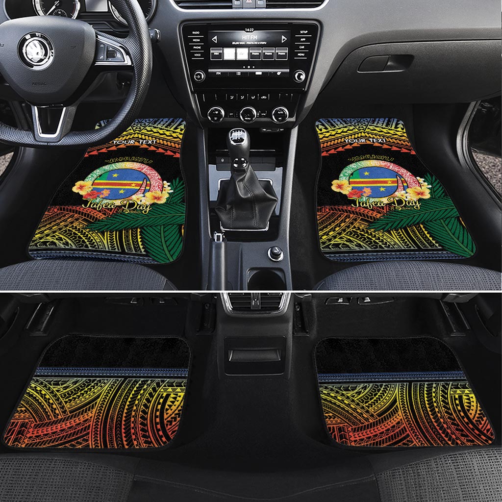 Personalised Tafea Day Car Mats Vanuatu Provinces Polynesian Pattern LT14 Set 4pcs Black - Polynesian Pride