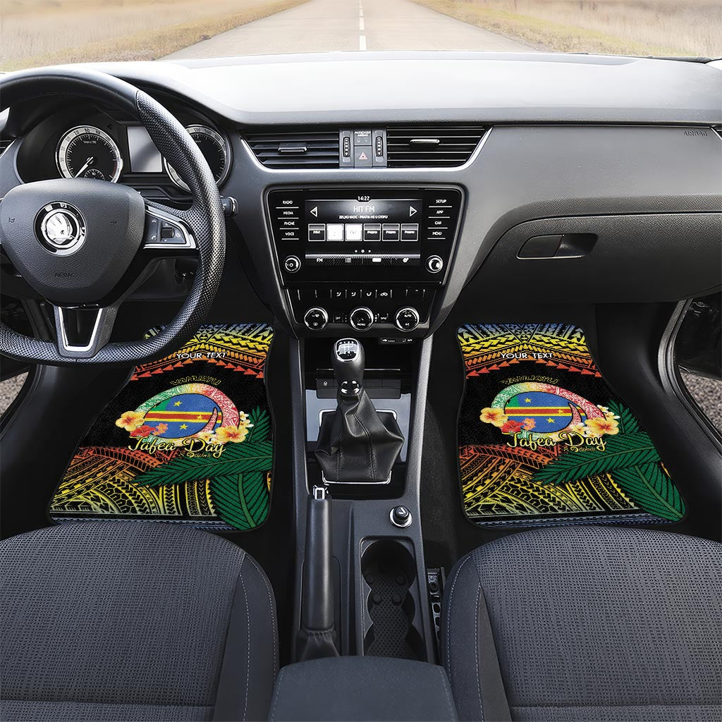 Personalised Tafea Day Car Mats Vanuatu Provinces Polynesian Pattern LT14 Set 2pcs - Front Black - Polynesian Pride
