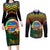 Personalised Tafea Day Couples Matching Long Sleeve Bodycon Dress and Long Sleeve Button Shirt Vanuatu Provinces Polynesian Pattern