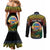 Personalised Tafea Day Couples Matching Mermaid Dress and Long Sleeve Button Shirt Vanuatu Provinces Polynesian Pattern