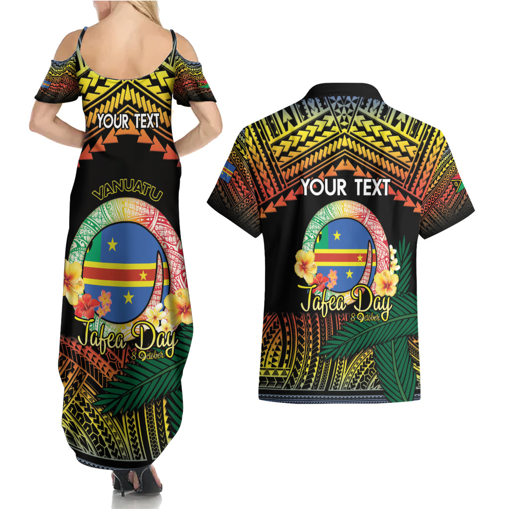 Personalised Tafea Day Couples Matching Summer Maxi Dress and Hawaiian Shirt Vanuatu Provinces Polynesian Pattern LT14 - Polynesian Pride