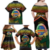 Personalised Tafea Day Family Matching Off Shoulder Maxi Dress and Hawaiian Shirt Vanuatu Provinces Polynesian Pattern LT14 - Polynesian Pride