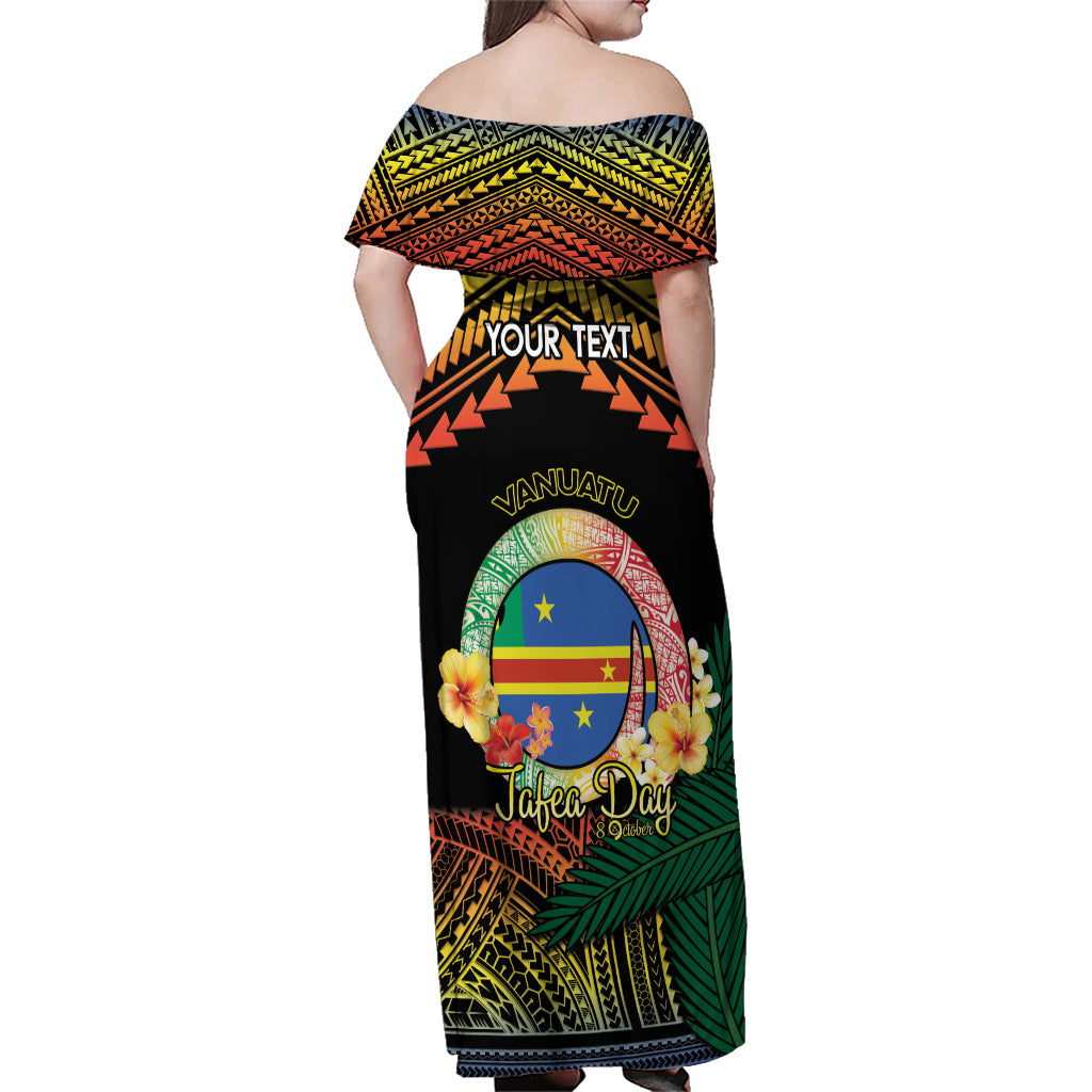 Personalised Tafea Day Family Matching Off Shoulder Maxi Dress and Hawaiian Shirt Vanuatu Provinces Polynesian Pattern LT14 - Polynesian Pride