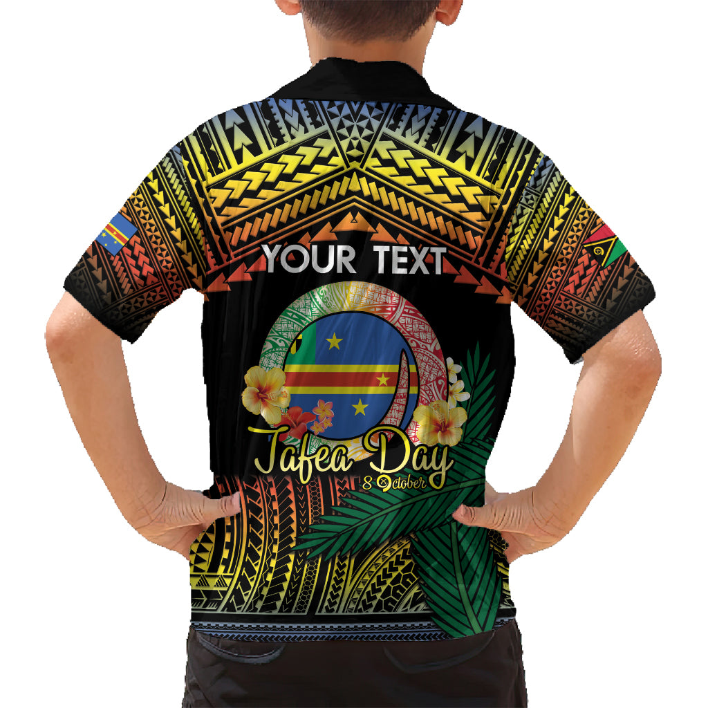 Personalised Tafea Day Family Matching Off Shoulder Short Dress and Hawaiian Shirt Vanuatu Provinces Polynesian Pattern LT14 - Polynesian Pride
