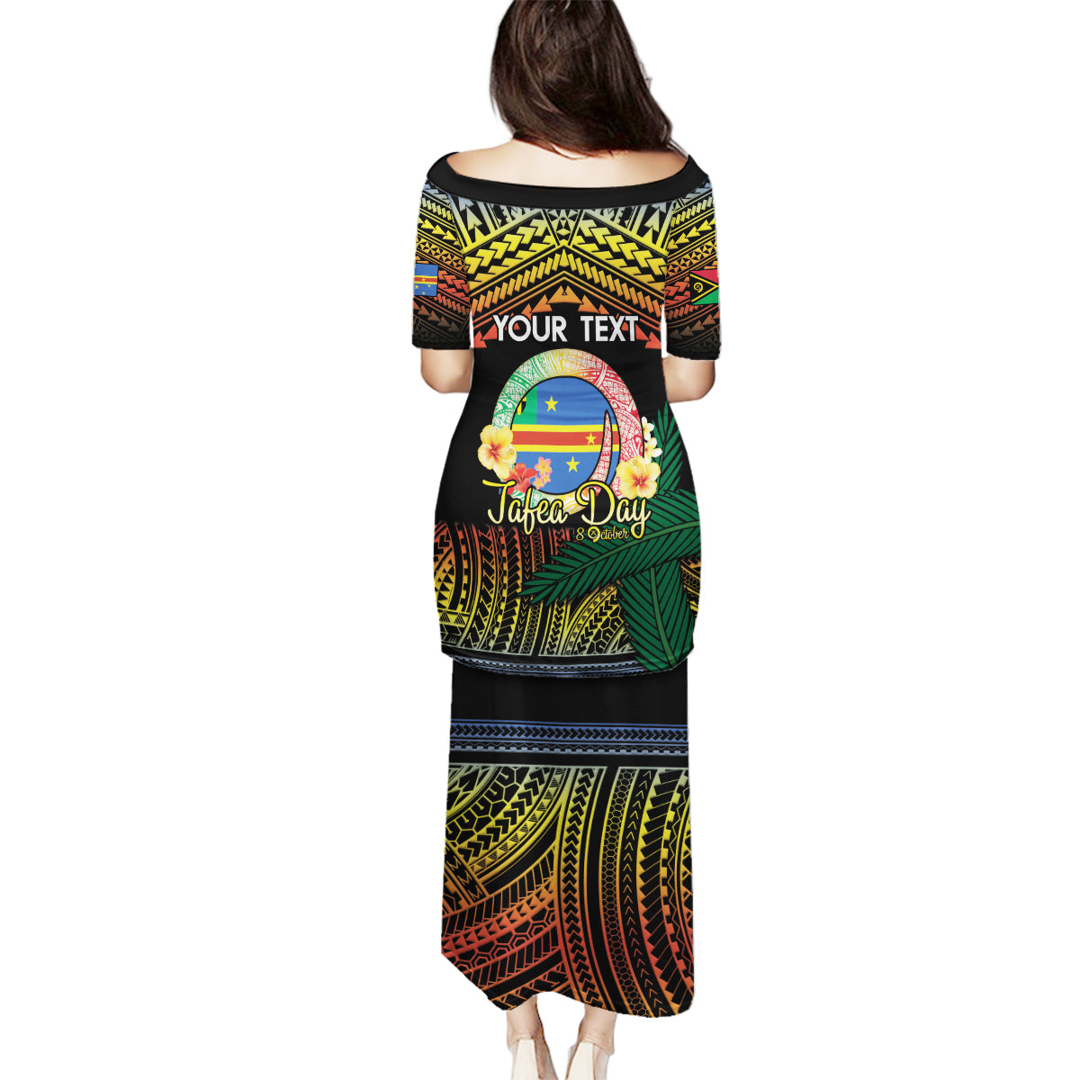 Personalised Tafea Day Family Matching Puletasi and Hawaiian Shirt Vanuatu Provinces Polynesian Pattern LT14 - Polynesian Pride