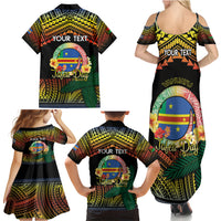 Personalised Tafea Day Family Matching Summer Maxi Dress and Hawaiian Shirt Vanuatu Provinces Polynesian Pattern LT14 - Polynesian Pride