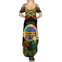 Personalised Tafea Day Family Matching Summer Maxi Dress and Hawaiian Shirt Vanuatu Provinces Polynesian Pattern LT14 - Polynesian Pride