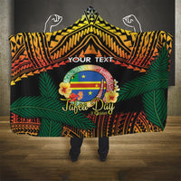 Personalised Tafea Day Hooded Blanket Vanuatu Provinces Polynesian Pattern LT14 One Size Black - Polynesian Pride