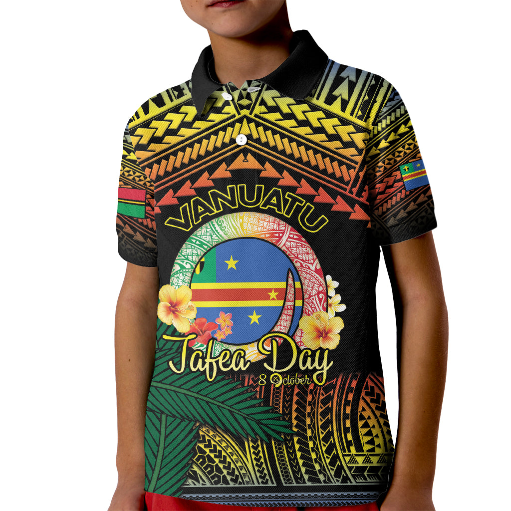 Personalised Tafea Day Kid Polo Shirt Vanuatu Provinces Polynesian Pattern