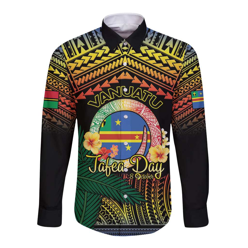 Personalised Tafea Day Long Sleeve Button Shirt Vanuatu Provinces Polynesian Pattern