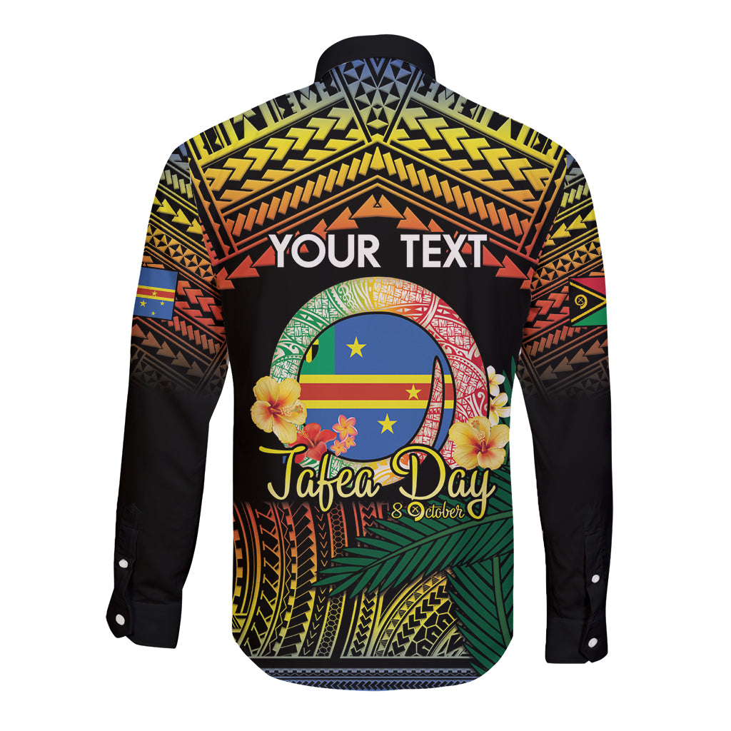 Personalised Tafea Day Long Sleeve Button Shirt Vanuatu Provinces Polynesian Pattern