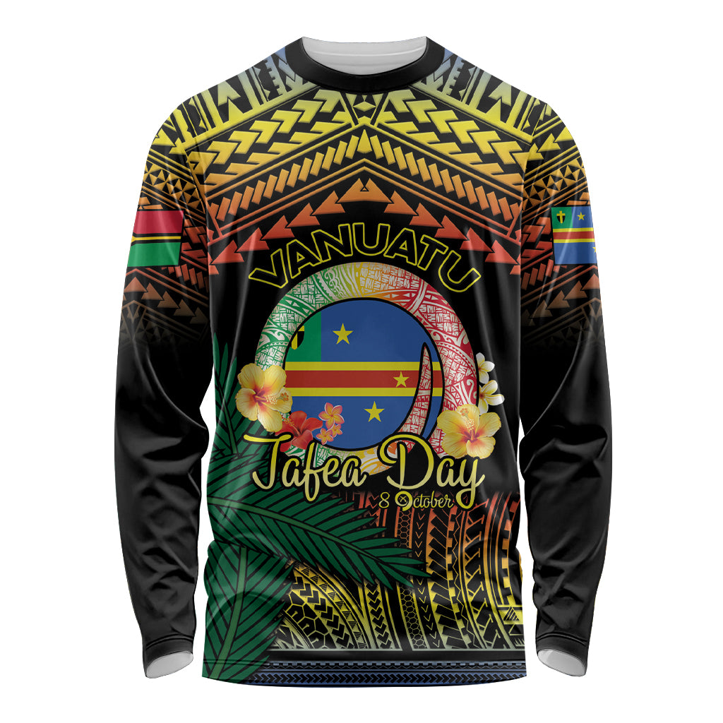 Personalised Tafea Day Long Sleeve Shirt Vanuatu Provinces Polynesian Pattern