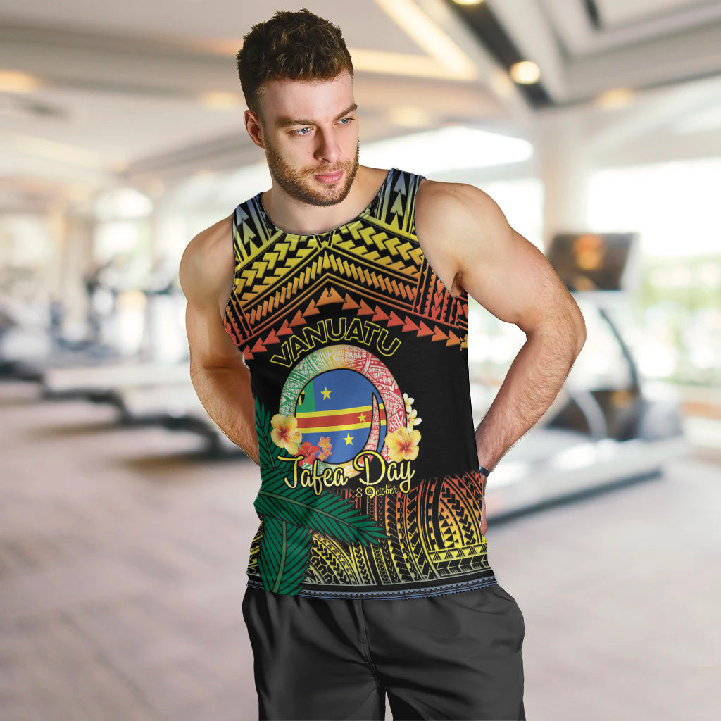 Personalised Tafea Day Men Tank Top Vanuatu Provinces Polynesian Pattern LT14 Black - Polynesian Pride