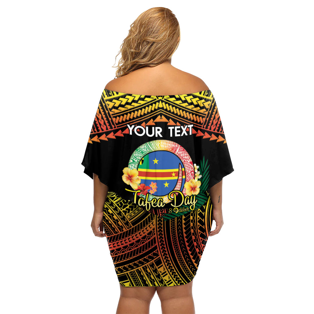 Personalised Tafea Day Off Shoulder Short Dress Vanuatu Provinces Polynesian Pattern LT14 - Polynesian Pride