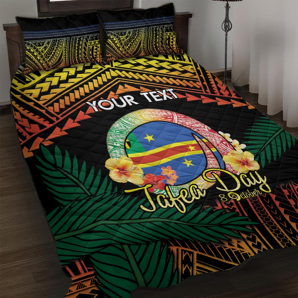 Personalised Tafea Day Quilt Bed Set Vanuatu Provinces Polynesian Pattern LT14 Black - Polynesian Pride