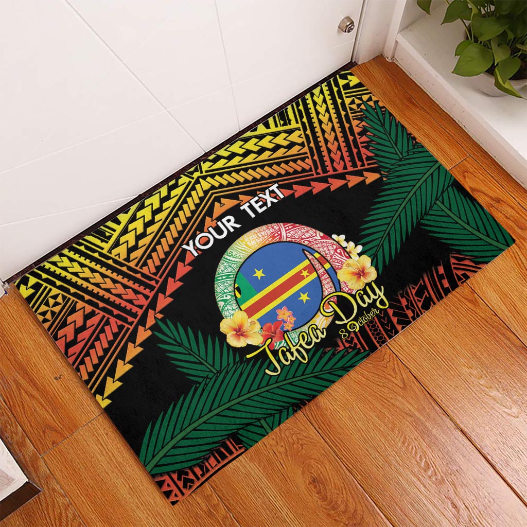 Personalised Tafea Day Rubber Doormat Vanuatu Provinces Polynesian Pattern