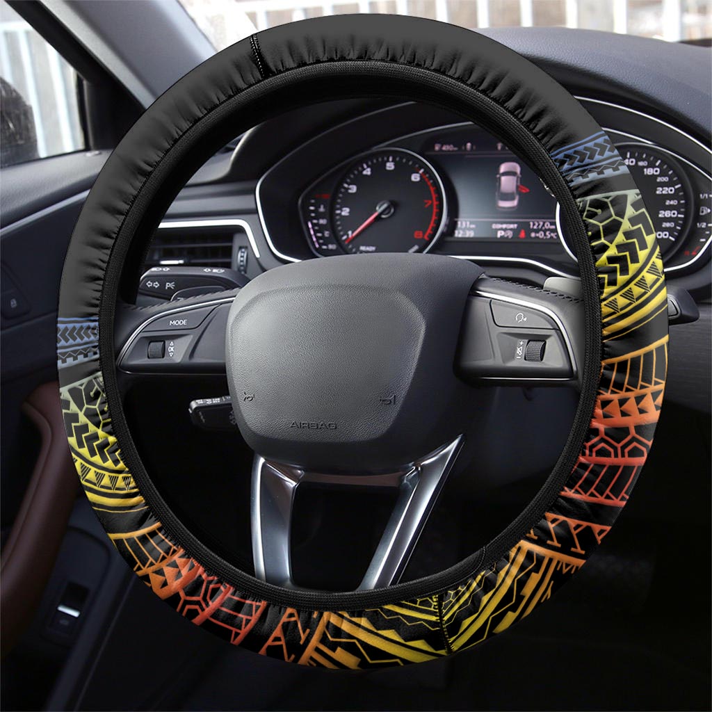 Tafea Day Steering Wheel Cover Vanuatu Provinces Polynesian Pattern LT14 - Polynesian Pride