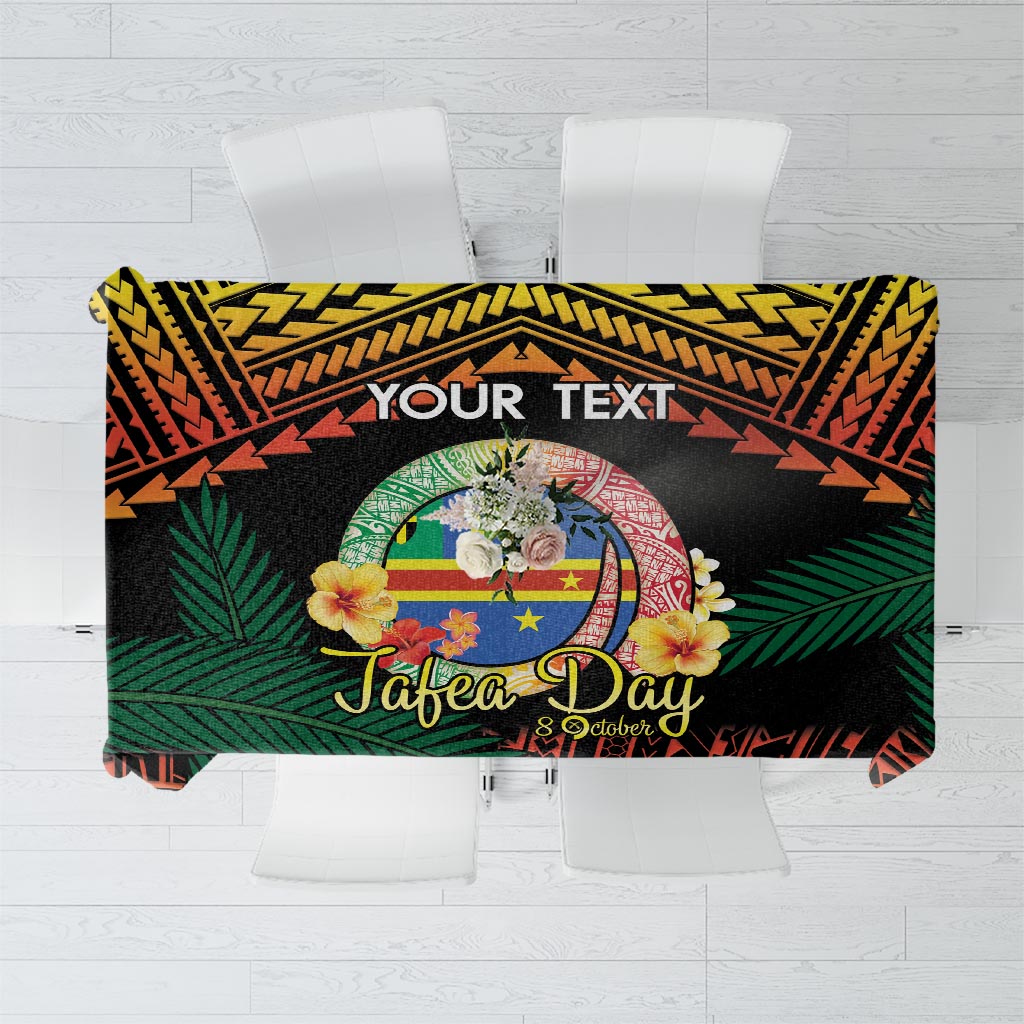 Personalised Tafea Day Tablecloth Vanuatu Provinces Polynesian Pattern LT14 Black - Polynesian Pride