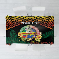 Personalised Tafea Day Tablecloth Vanuatu Provinces Polynesian Pattern LT14 Black - Polynesian Pride