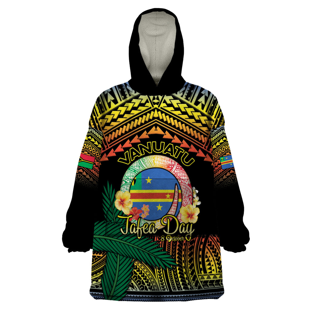 Personalised Tafea Day Wearable Blanket Hoodie Vanuatu Provinces Polynesian Pattern