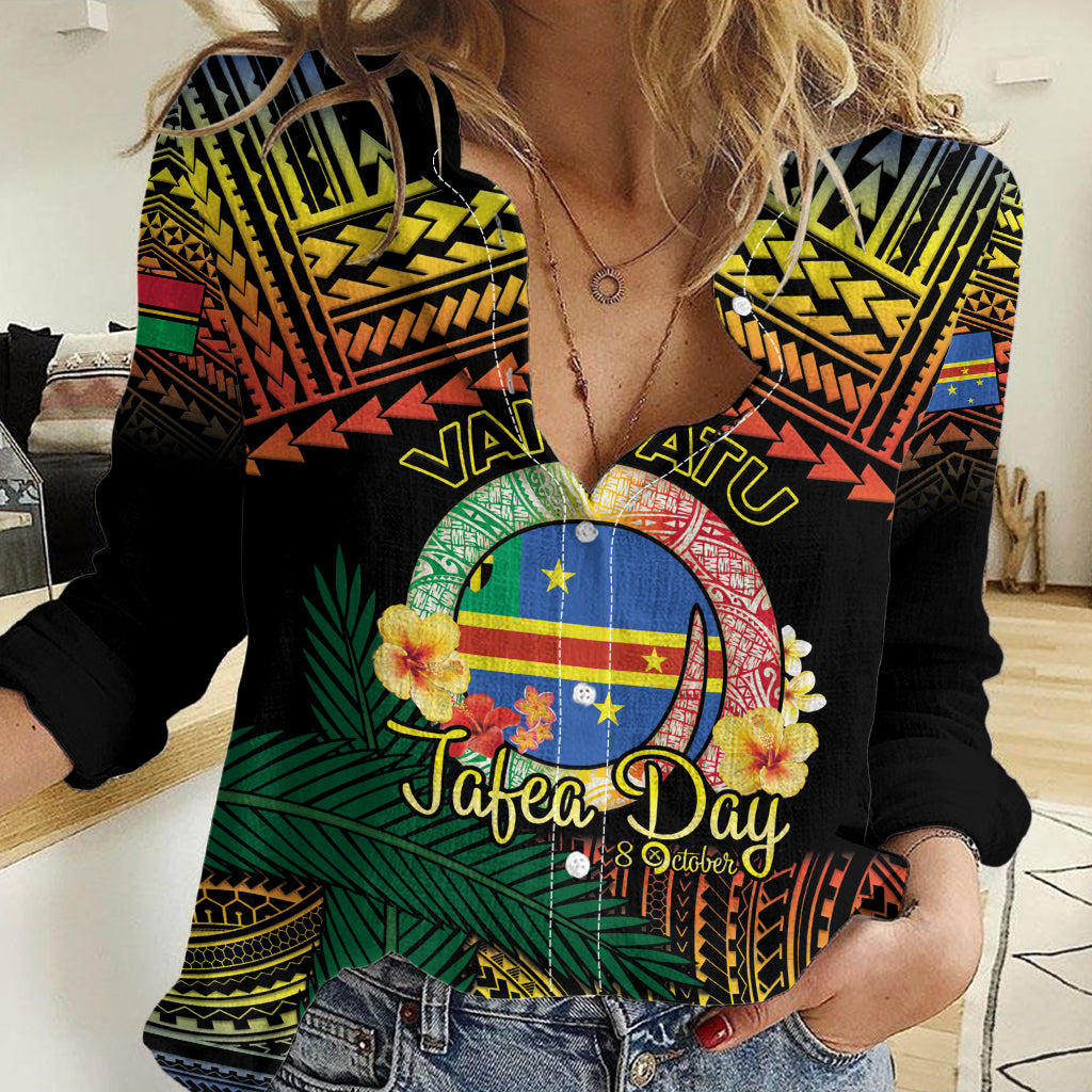 Personalised Tafea Day Women Casual Shirt Vanuatu Provinces Polynesian Pattern