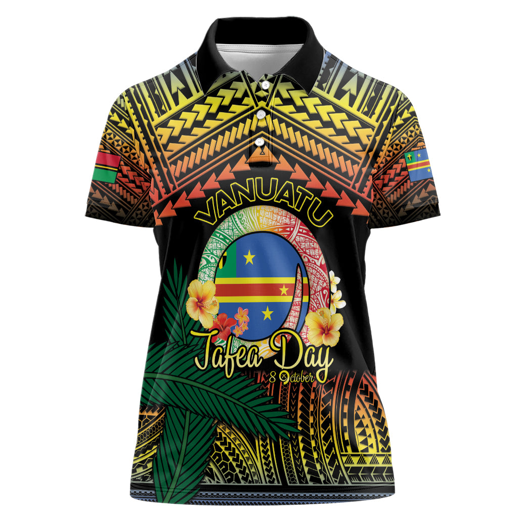 Personalised Tafea Day Women Polo Shirt Vanuatu Provinces Polynesian Pattern