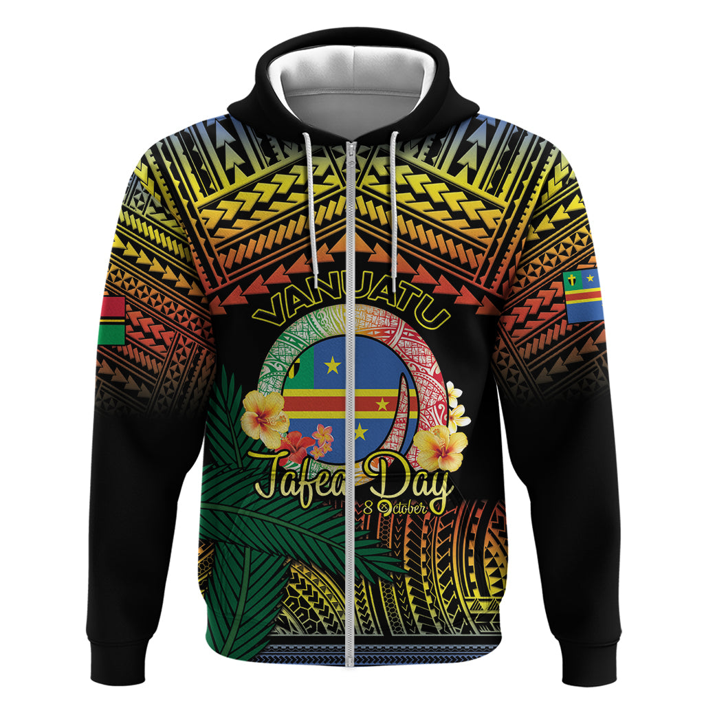 Personalised Tafea Day Zip Hoodie Vanuatu Provinces Polynesian Pattern