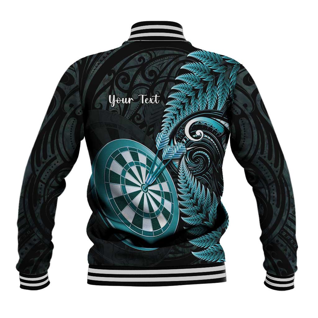 Personalised New Zealand Darts Baseball Jacket Happiness Is A Tight Threesome Maori Paua Shell LT14 - Polynesian Pride