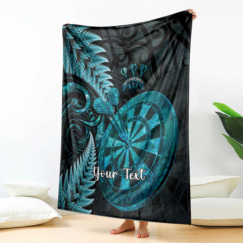 Personalised New Zealand Darts Blanket Happiness Is A Tight Threesome Maori Paua Shell