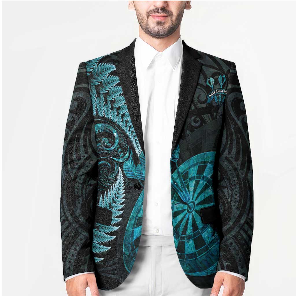 Personalised New Zealand Darts Blazer Happiness Is A Tight Threesome Maori Paua Shell - Polynesian Pride