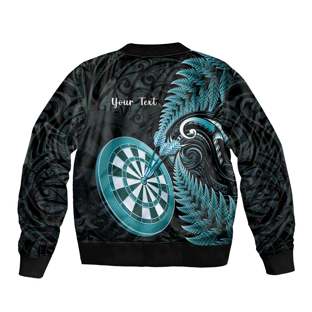 Personalised New Zealand Darts Bomber Jacket Happiness Is A Tight Threesome Maori Paua Shell