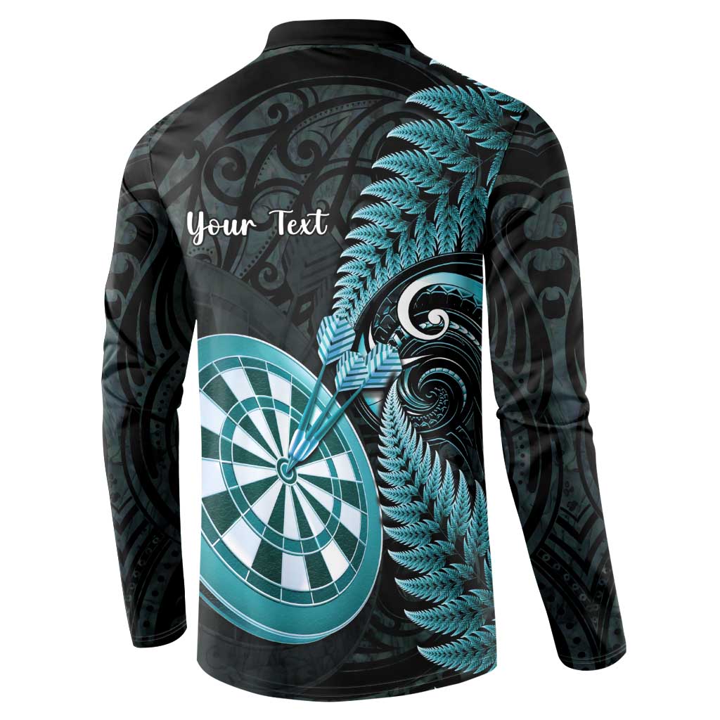 Personalised New Zealand Darts Button Sweatshirt Happiness Is A Tight Threesome Maori Paua Shell LT14 - Polynesian Pride
