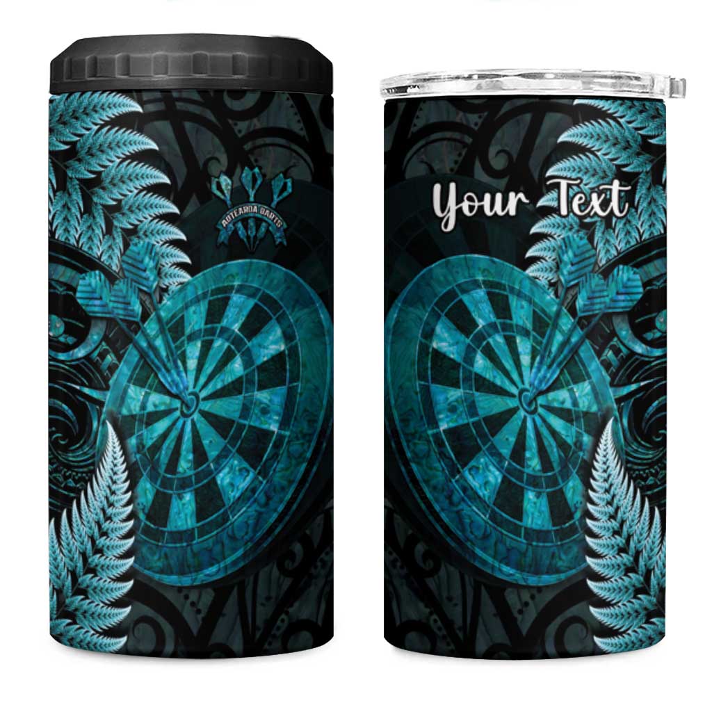Personalised New Zealand Darts 4 in 1 Can Cooler Tumbler Happiness Is A Tight Threesome Maori Paua Shell LT14 One Size: 16 oz Turquoise - Polynesian Pride