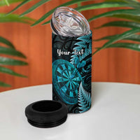 Personalised New Zealand Darts 4 in 1 Can Cooler Tumbler Happiness Is A Tight Threesome Maori Paua Shell LT14 - Polynesian Pride