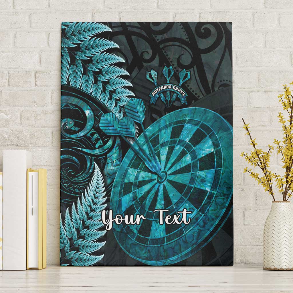 Personalised New Zealand Darts Canvas Wall Art Happiness Is A Tight Threesome Maori Paua Shell LT14 Without Frame Turquoise - Polynesian Pride