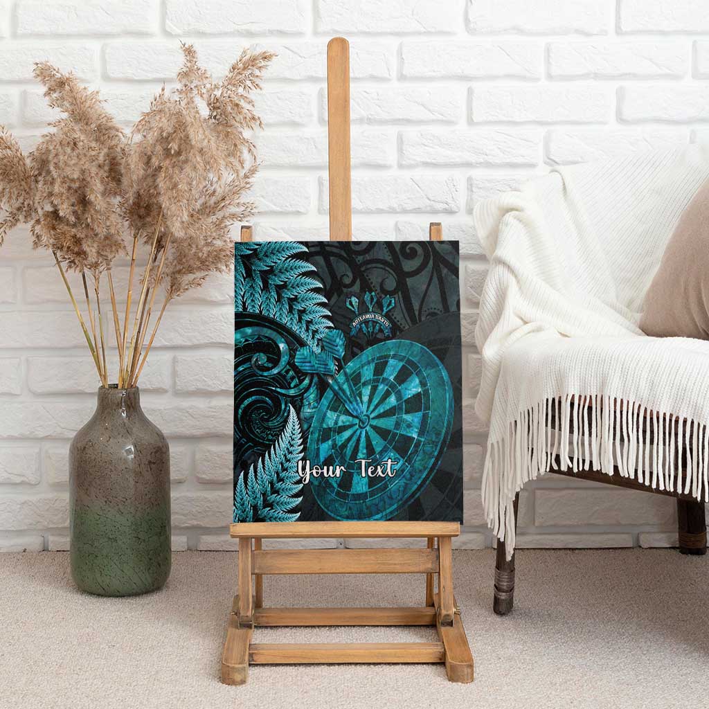 Personalised New Zealand Darts Canvas Wall Art Happiness Is A Tight Threesome Maori Paua Shell LT14 - Polynesian Pride