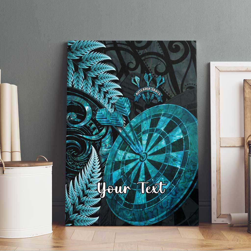 Personalised New Zealand Darts Canvas Wall Art Happiness Is A Tight Threesome Maori Paua Shell LT14 - Polynesian Pride